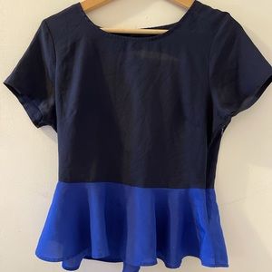 Blue OpenBack Short Sleeve top